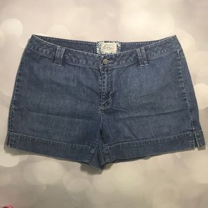 White House Black Market Blanc Denim Shorts sz 14
